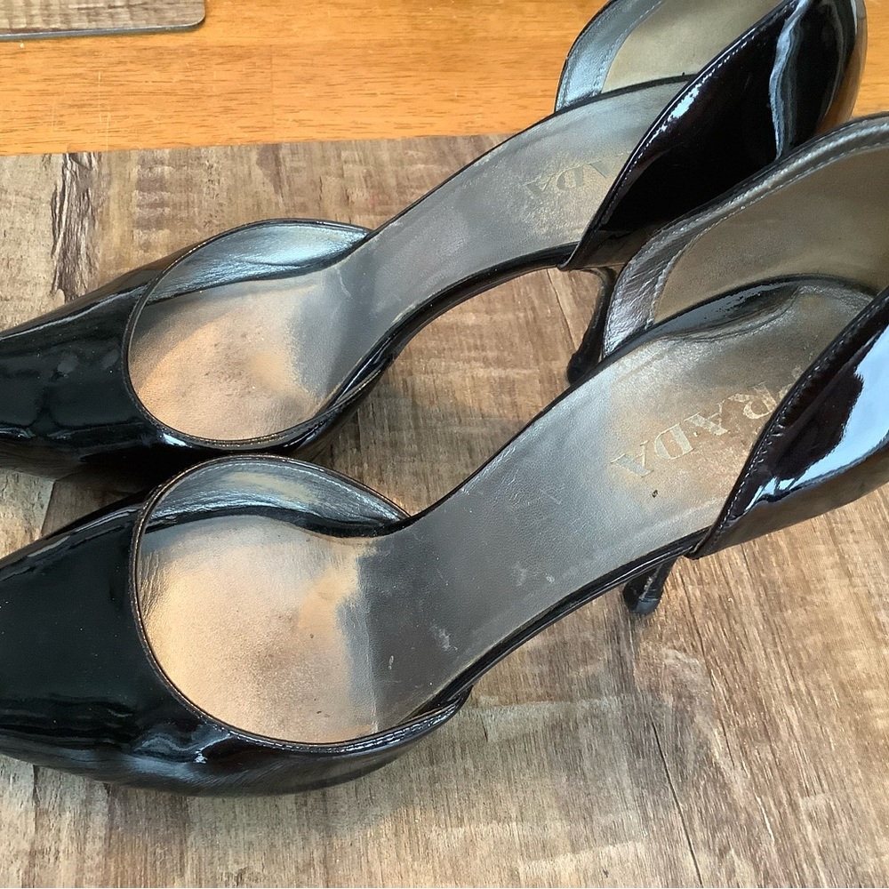Authentic Prada Patent Leather D’Orsay Pumps